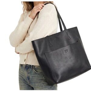Roots Classic Black Vegan Leather Tote